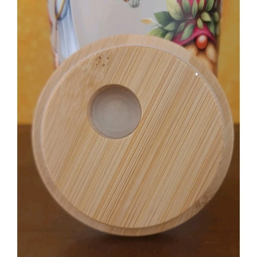 Gnomes Summer Catching Butterflies 12oz Frosted‎ Glass Tumbler With Straw